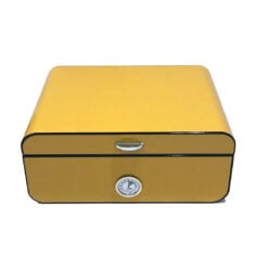 Luxury High Gloss Yellow Desktop Humidor (Large)