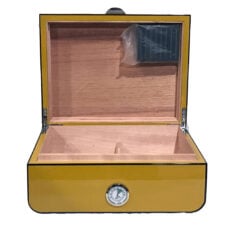 Luxury High Gloss Yellow Desktop Humidor (Large)