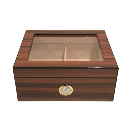 Luxury High Gloss Glass-Top Humidor (Large)